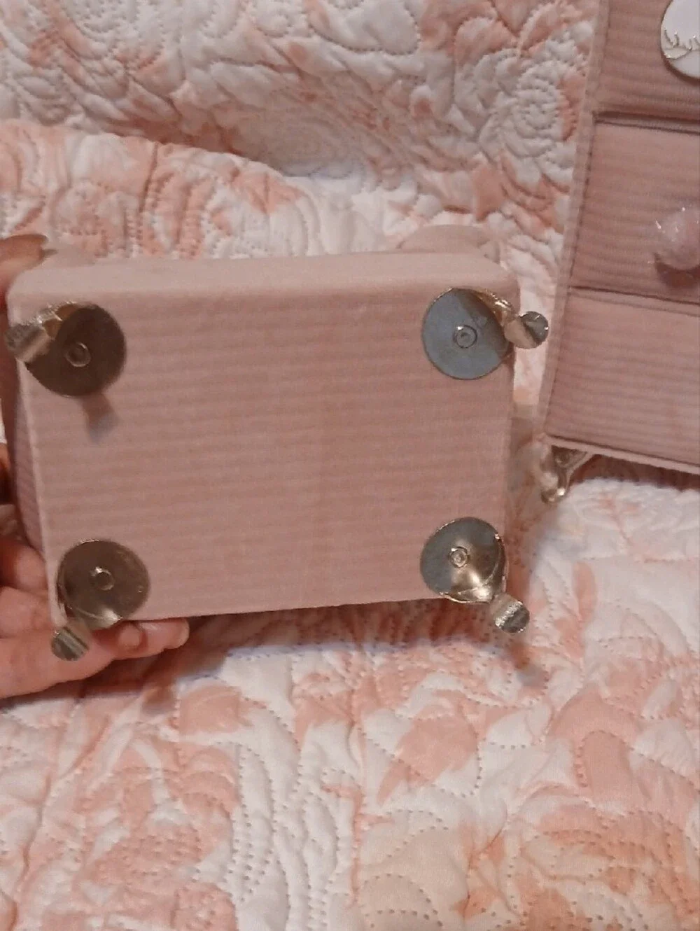 Blush Pink Heart Accent Chair Jewelry Box
